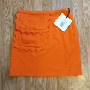 Orange Victoria Beckham Skirt NWT